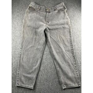 LL Bean Double L Relaxed Fit Jeans Womens 20 Reg Faded Black High Rise Denim